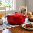 6QT Enameled Dutch Oven for Braising & Camping