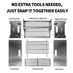 Portable Foldable Stainless Steel｜Camping Picnic Outdoor Grill｜Manual 360° Rotation
