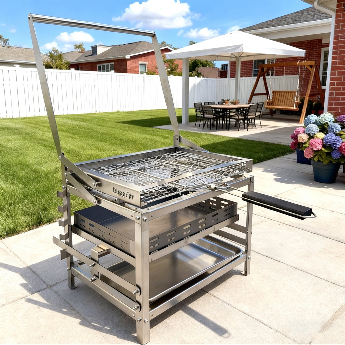 360° Rotation Adjustable Charcoal Rotating Grill